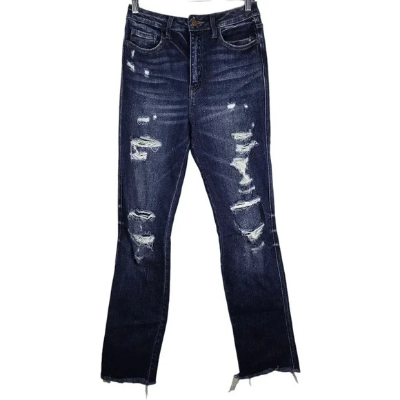 Flying Monkey by Buckle Ultra High Rise Straight Leg Jeans With Raw Hem Size 26 - Picture 1 of 10